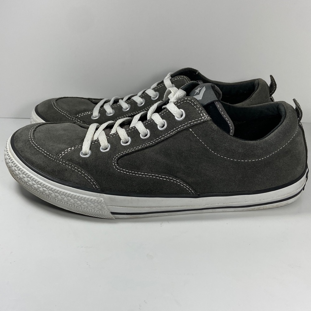 Converse Low Top Grey Leather Sneakers Mens Size 12